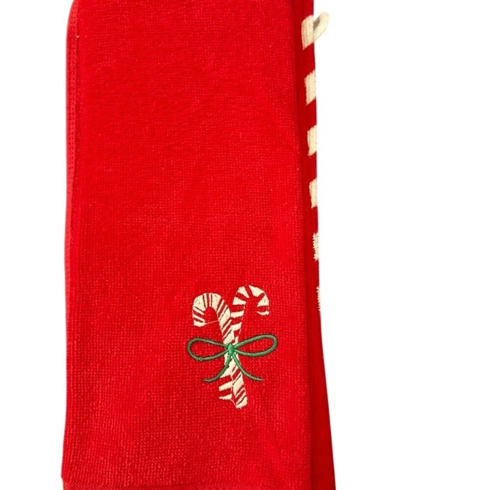 Wondershop Christmas Hand Towel Set 2pc Candy Cane Stripe Embroidered